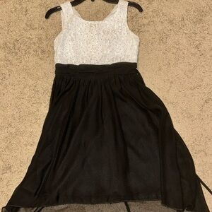 Elegant Black and White Kids Dress